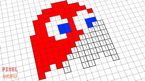 How To Draw Pac Man Ghost Pixel Art Blinky Pixel Art Tutorial Pixel