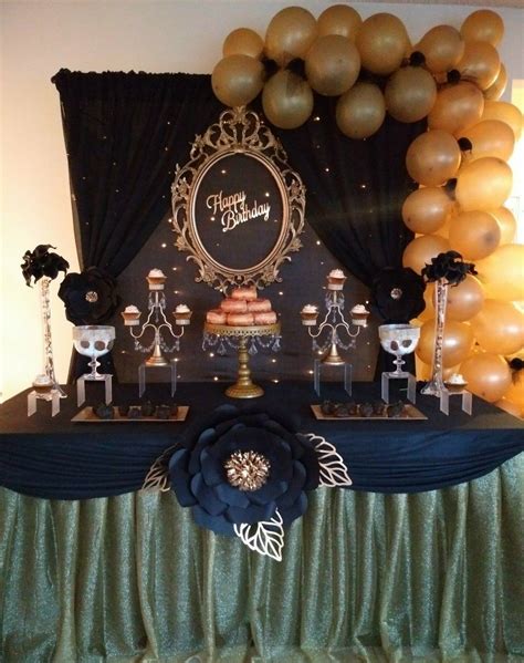 We did not find results for: Black and gold birthday party | Gold birthday party, Gold birthday, Table decorations