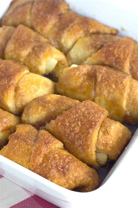 crescent roll apple dumplings slices of apples rolled up in crescent rolls with cinnam