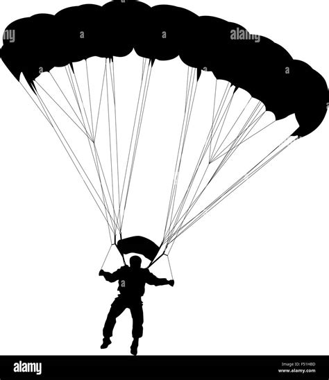 Skydiver Silhouettes Parachuting Vector Stock Vector Image And Art Alamy