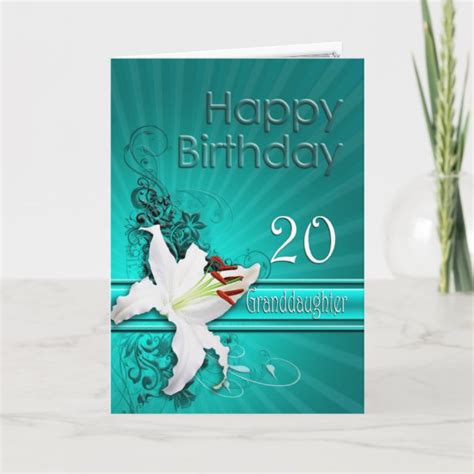 Granddaughter 20th Birthday Cards Zazzle