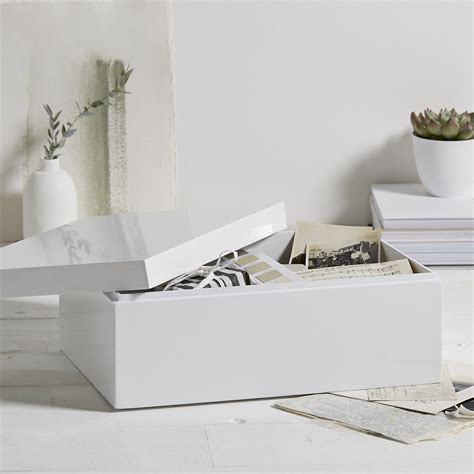 White Lacquer Storage Box Decorative Accessories The White Company