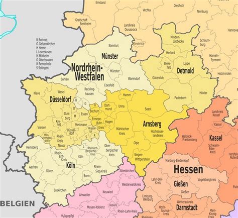 Verwaltungskarte Von Nordrhein Westfalen