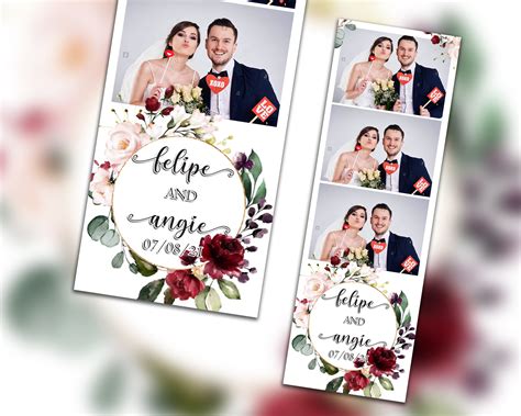 Wedding Photo Booth Template 2x6 Stripe Etsy