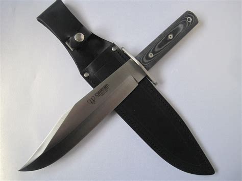 106m Cudeman Huge 15 Inch Black Micarta With Red Liners Bowie Knife