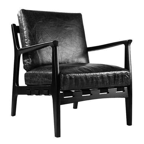 Ezra Armchair Black Leather Chairs Living Room Leather Chair