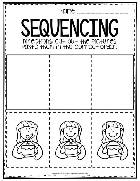 Free Printable Sequencing Preschool Worksheets Birthday Candles