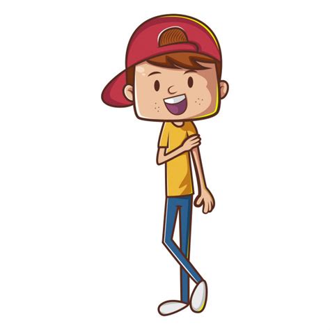 Boy Cartoon Character With Red Hat Premium Vector