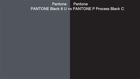Pantone Black 6 U Vs Pantone P Process Black C Side By Side Comparison