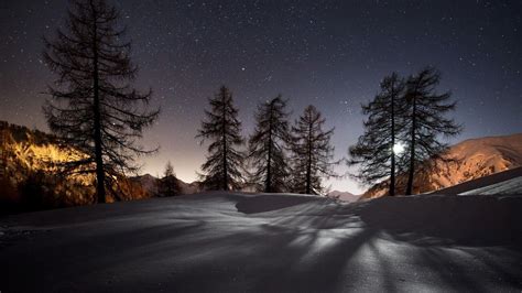 Snow Night Wallpapers Hd Wallpaper Cave