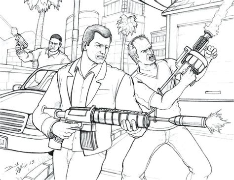 Grand Theft Auto Coloring Pages Coloring Nation
