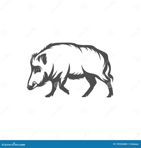 Wild Boar Logo Design Vector Template Illustration Stock Vector