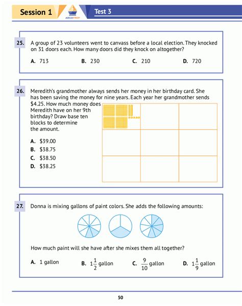 5th Grade Math Practice Book 8 Full Length Simulated Common Core Math