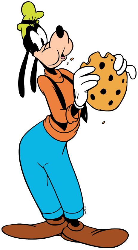 Clip Art Of Goofy Eating A Chocolate Chip Cookie Disney Goofy Goofy