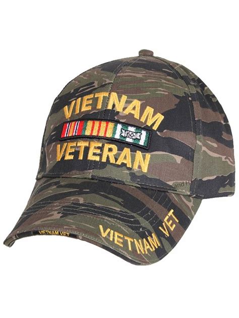 Vietnam Veteran Baseball Cap Tiger Stripe Camouflage Mens Vet Hat Camo