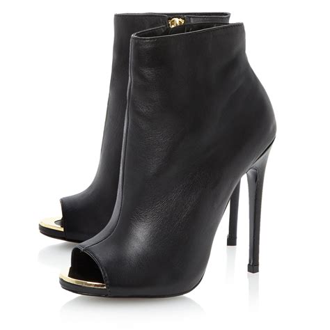 Steve Madden Dianna Sm Peep Toe Ankle Boots In Black Lyst