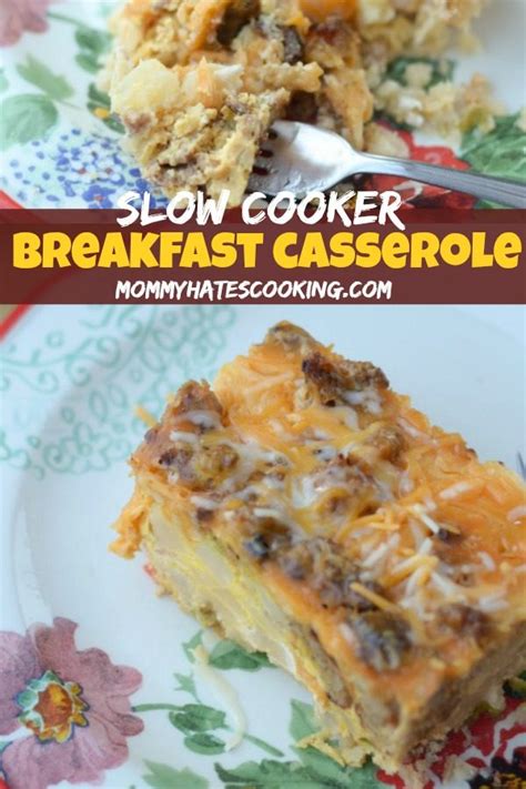 Slow Cooker Overnight Breakfast Casserole Mommy Hates Cooking