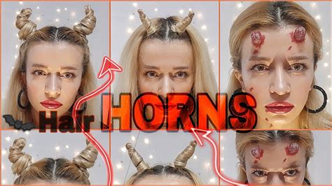 Halloween Devil Horns 🎃 Devil Horns From Hair 😈 Youtube