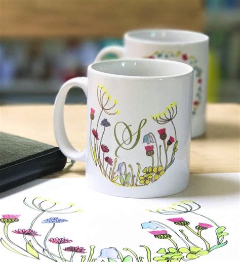 Personalised Floral Initial Mug By Snapdragon Notonthehighstreet Com