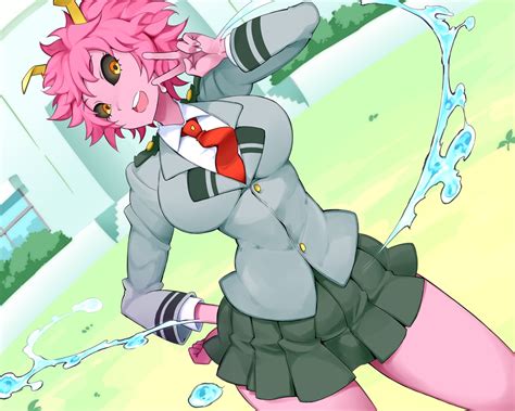 Ashido Mina Boku No Hero Academia Nac000 Orange Eyes Pink Hair School