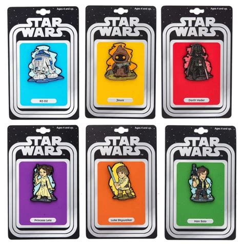 Star Wars Derek Laufman Collector Series Enamel Pins Set Of 6 One