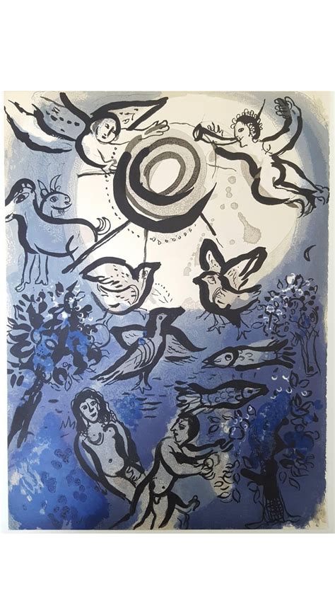 Original Lithograph Adam And Eve By Marc Chagall Galerie Harmonia