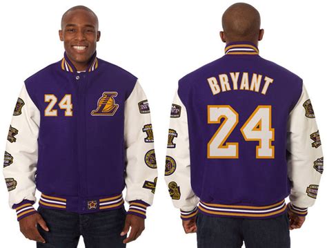 Kobe bryant lakers leather jacket. Kobe Bryant Lakers Commemorative Retirement Jackets ...