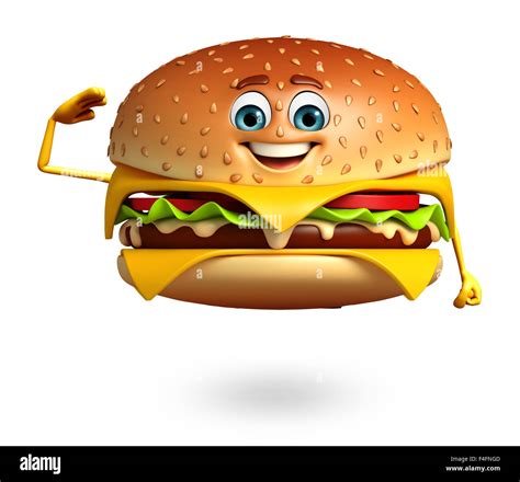 3d Rendered Illustration Of Cartoon Character Of Burger Stock Photo Alamy