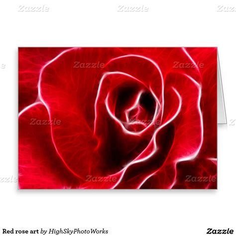 Red Rose Art Greeting Card Rose Art Beautiful Greeting Cards