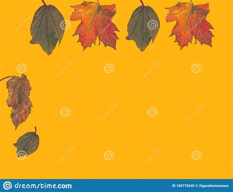 Golden Autumn With Leaves Flying In The Air Stock Illustration