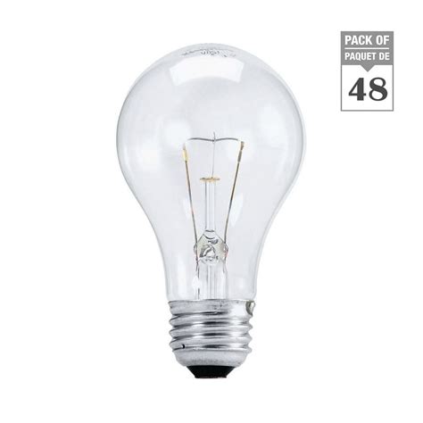 Philips Incandescent 60w A19 Clear Case Of 48 Bulbs The Home Depot