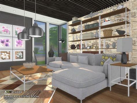 Avangarde Living Room Found In Tsr Category Sims 4 Living Room Sets