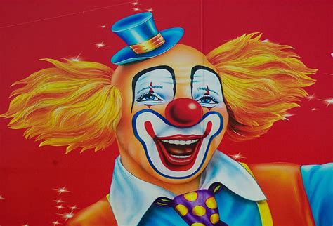 Hd Wallpaper Clown In Blue Top Hat Circus Disguise Show Red Multi