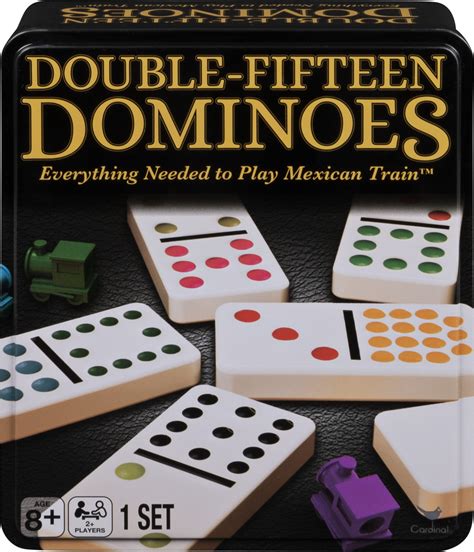 Double Fifteen Color Dot Dominoes Game In A Tin