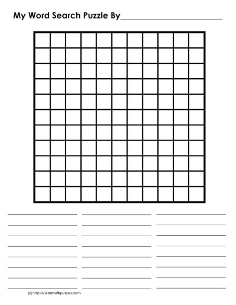 X Free Pdf And Google Apps Blank Word Search Grid Make A Word Search Word Puzzles For