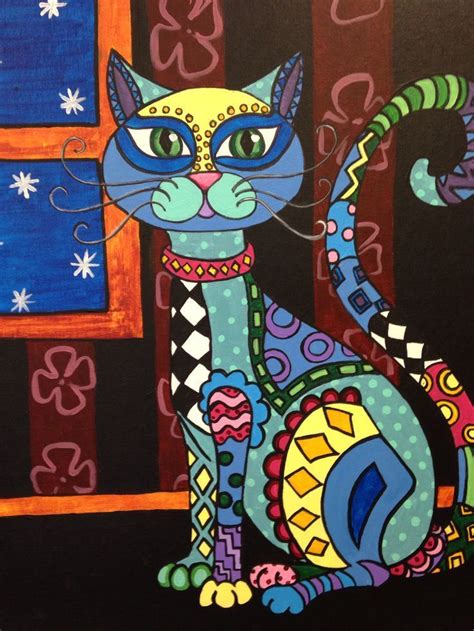 Cat Folk Art Paintings Bing Images Folk Art Cat Cat Painting Folk