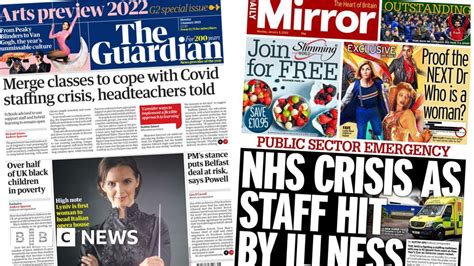 Newspaper Headlines Backlash At Masks In Schools And Nhs Staffing Crisis Bbc News