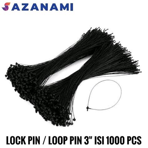 Jual X500 Pcs Lock Pins 3inch Hitam Loop Pins Tali Hang Tag 3 Inch