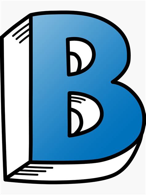 The Letter B Blue Sticker By Finlaymcnevin Redbubble