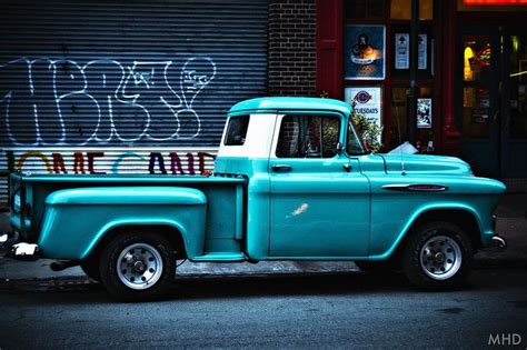 Old Turquoise Truck 57 Chevy Trucks Trucks Vintage Trucks