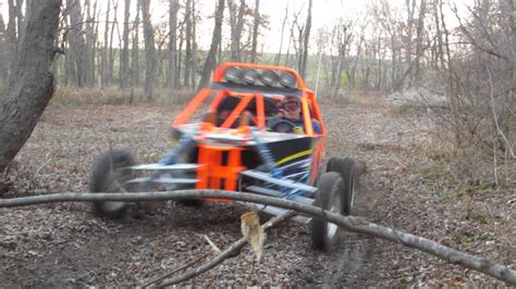 Long Travel Buggy With Crotch Rocket Engine In The Woods On The Trails