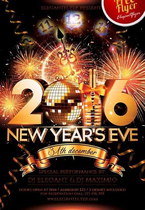 New Year Eve Free Psd Flyer Template Download For Photoshop