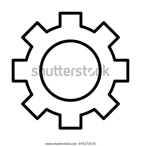 Gear Wheel Line Icon Cog Linear Stock Illustration 695272576
