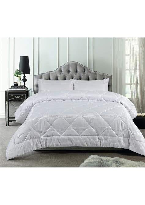 Accessorize White Waffle 3 Piece Jacquard Comforter Set King Bed