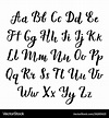 Hand lettering calligraphic alphabet script Vector Image