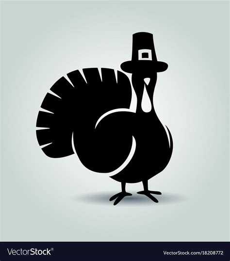 silhouette of turkey thanksgiving day royalty free vector