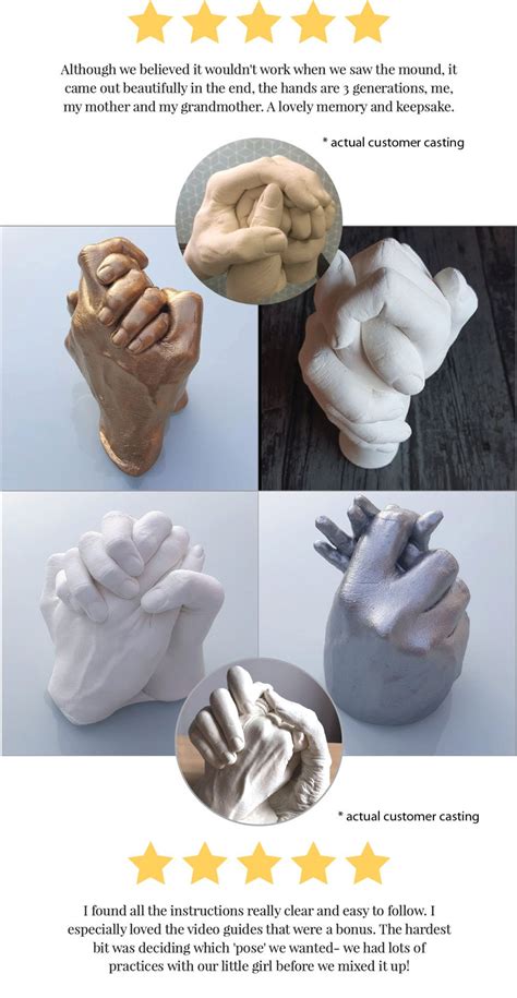 Holding Hands Couples 3d Casting Kit Ideal For 23 Hands