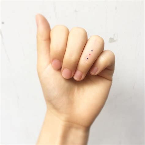 Three Dots Tattoo By Tattooist Cozy Inked On The Left Hands Ring