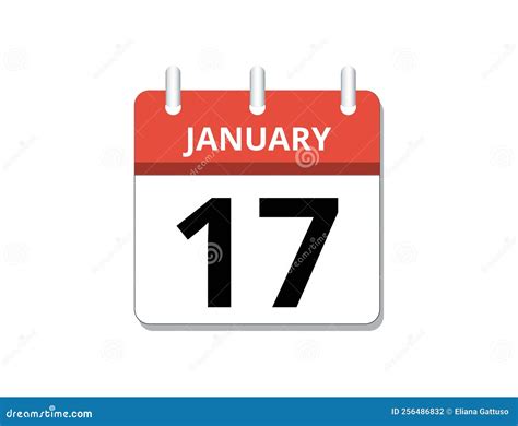 January 17th Calendar Icon Vector Concept Of Schedule Business And