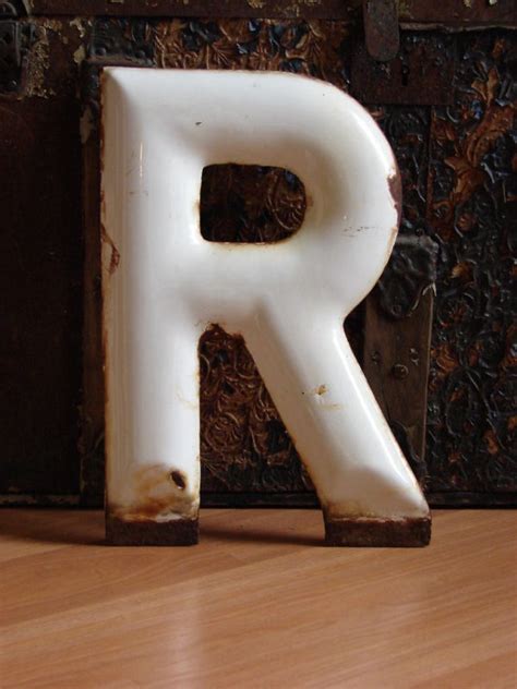 Vintage Sign Letter Porcelain Ebay Lettering Letter R Vintage